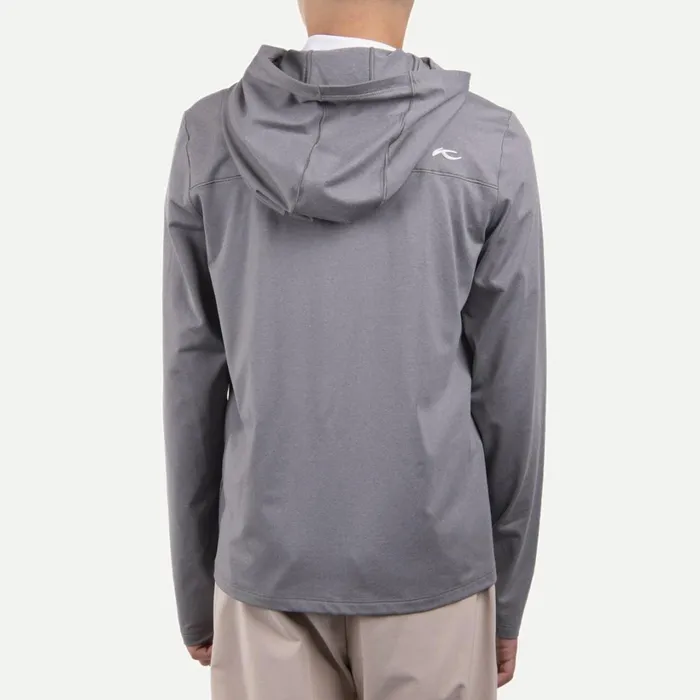 Kids Boys039 Hood Midlayer HalfZip Pewter KJUS Midlayers