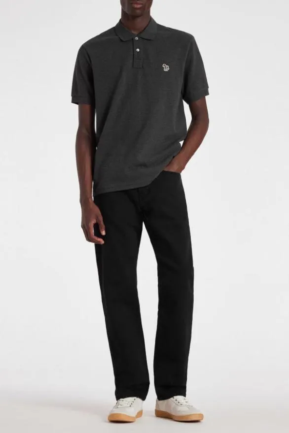 Paul Smith Polo Shirts Organic Cotton Zebra Polo Shirt Charcoal Grey 8211 Mens