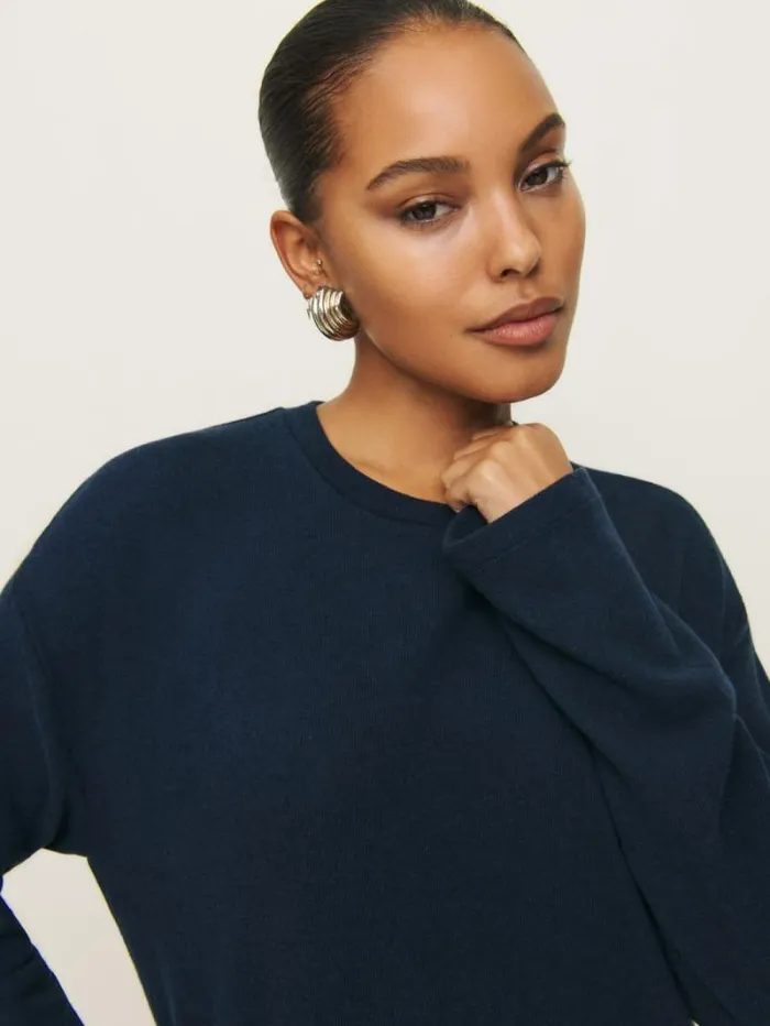 The Reformation Jamie Knit Dress Midnight 8211 Clothing