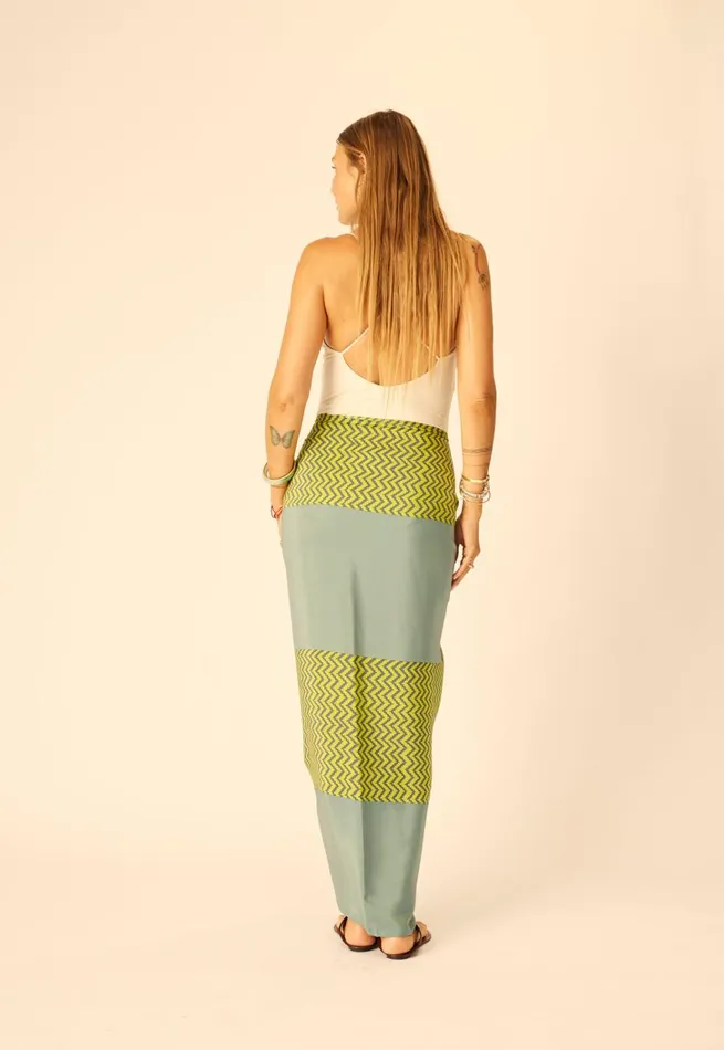 Women Natalie Martin CoverUps SarongScarf Block Zigzag Lime