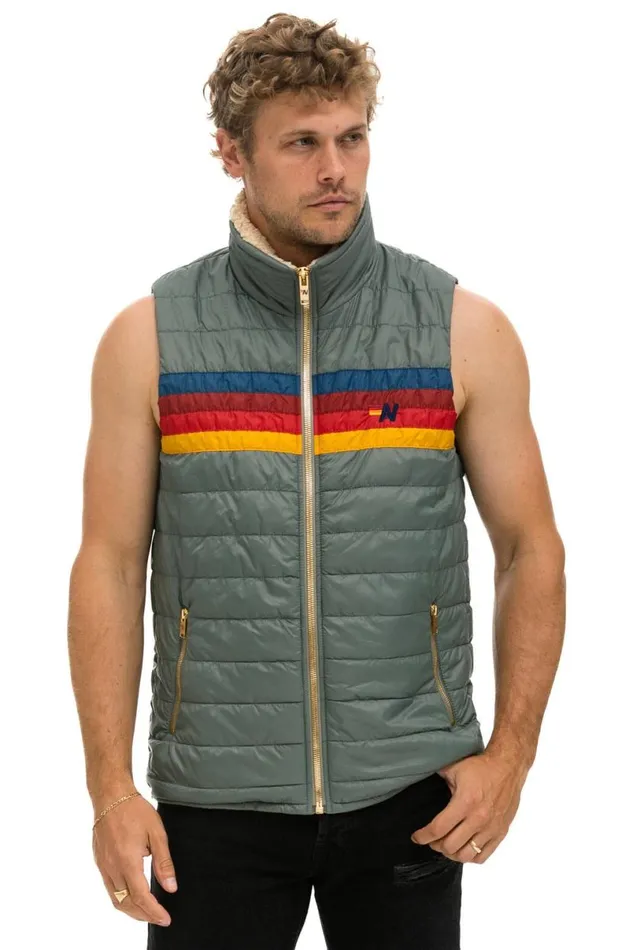 4 Stripe Vest Sherpa 8211 Sedona Men Aviator Nation Vests