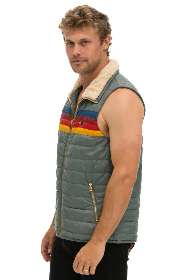 4 Stripe Vest Sherpa 8211 Sedona Men Aviator Nation Vests