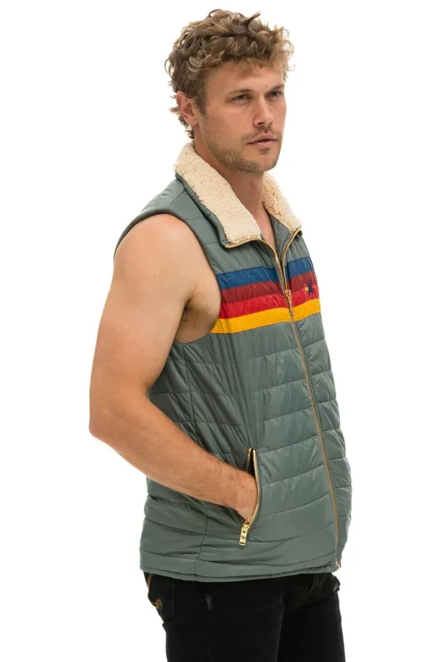 4 Stripe Vest Sherpa 8211 Sedona Men Aviator Nation Vests