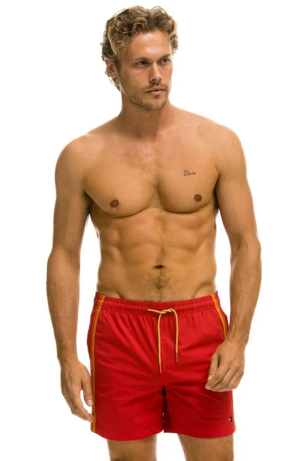 5 Stripe Flex Shorts 8211 Red Men Aviator Nation Shorts