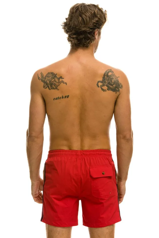 5 Stripe Flex Shorts 8211 Red Men Aviator Nation Shorts