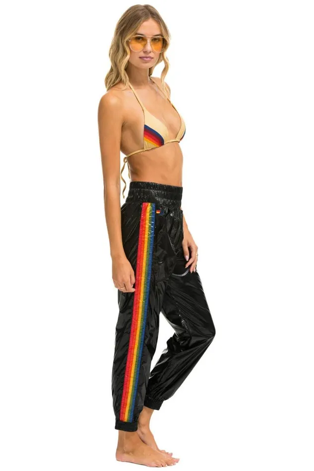 5 Stripe Hi Rise Wind Pant 8211 Black Women Aviator Nation Sweatpants