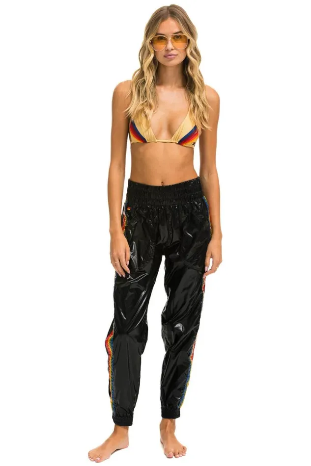 5 Stripe Hi Rise Wind Pant 8211 Black Women Aviator Nation Sweatpants