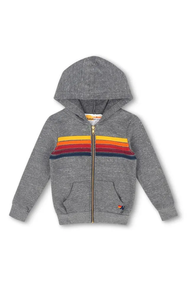 5 Stripe Hoodie 8211 Heather Grey Kids Aviator Nation Hoodies