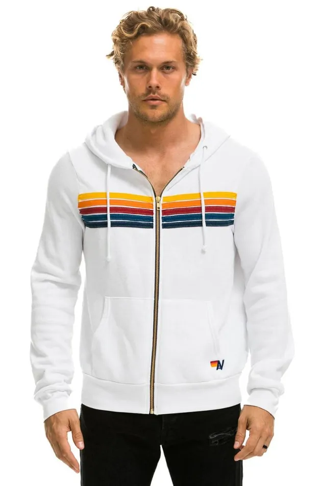 5 Stripe Hoodie 8211 White WomenMen Aviator Nation Hoodies