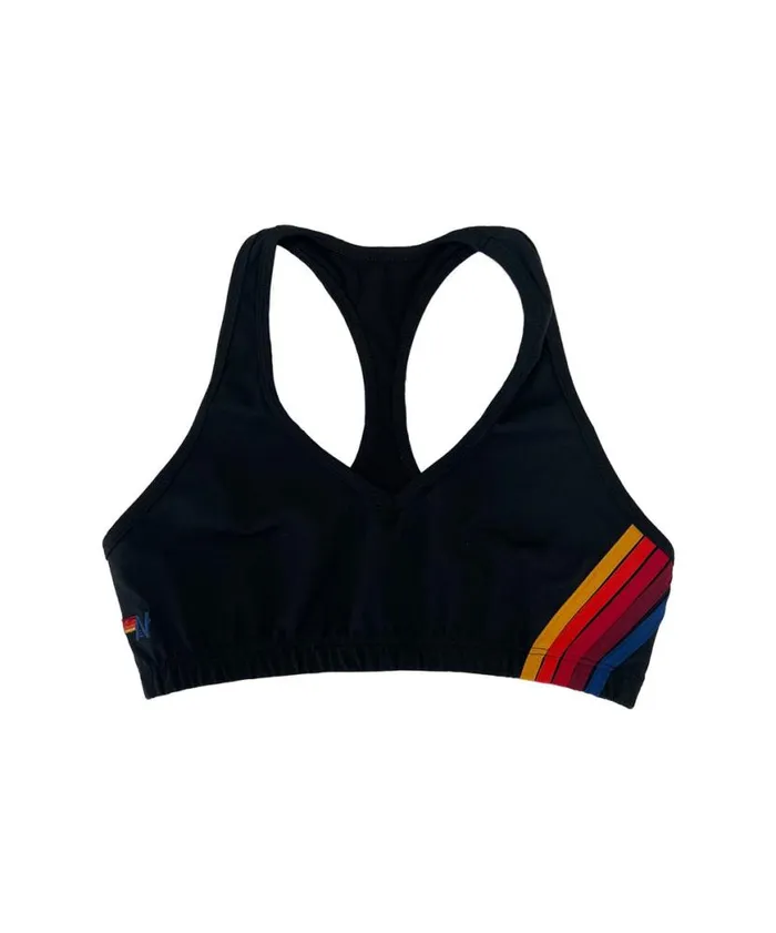 5 Stripe Sports Bra 8211 Black Women Aviator Nation Sports Bras