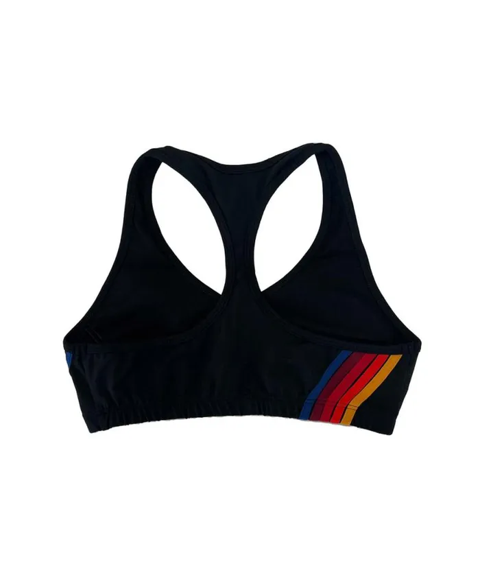5 Stripe Sports Bra 8211 Black Women Aviator Nation Sports Bras