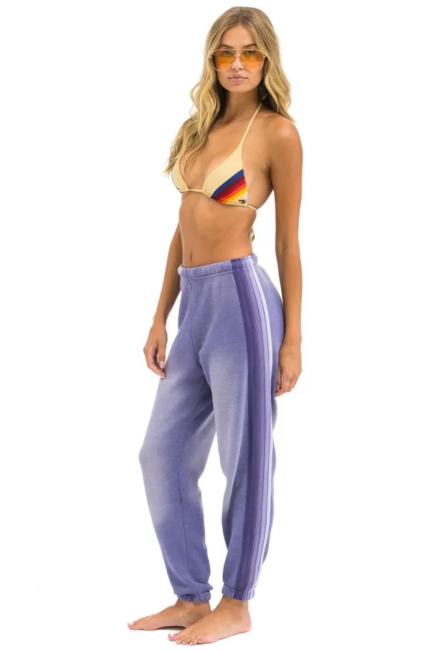 5 Stripe Sweatpants 8211 Faded Grape Women Aviator Nation Sweatpants