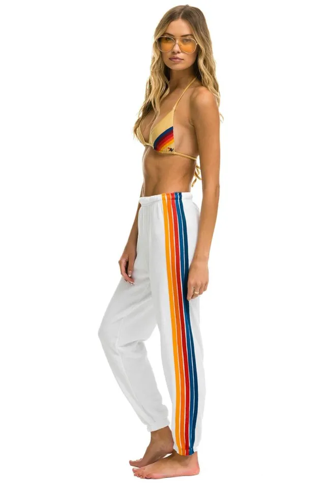 5 Stripe Sweatpants 8211 White 2 Women Aviator Nation Sweatpants