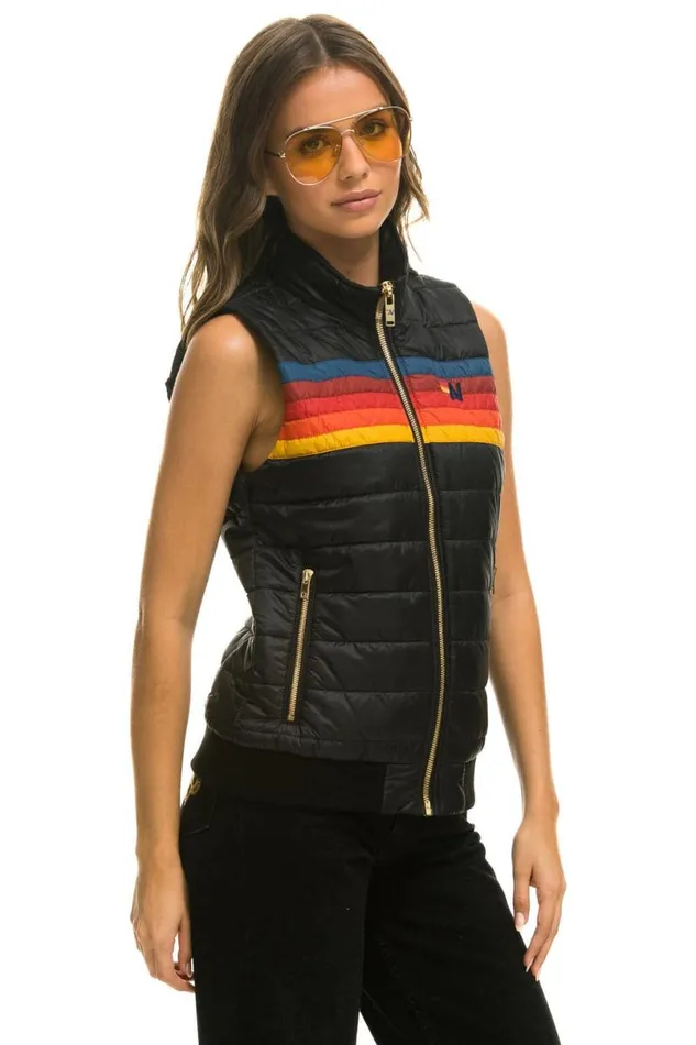 5 Stripe Vest 8211 Black Women Aviator Nation Vests
