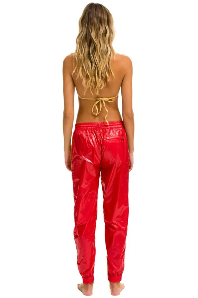 5 Stripe Wind Pant 8211 Cherry Glossy Women Aviator Nation Sweatpants