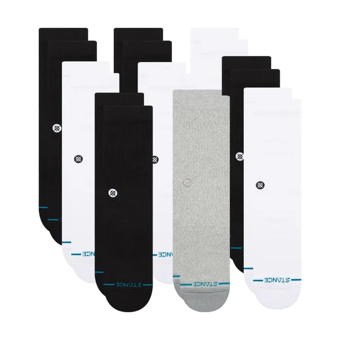 9 Pack Crew Socks Whiteblackmulti MenWomen Stance Crew