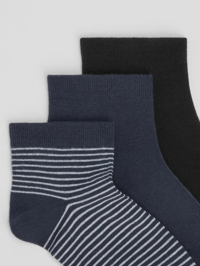 Accessories Women Eileen Fisher Cotton Ankle Sock 3Pack Ocean