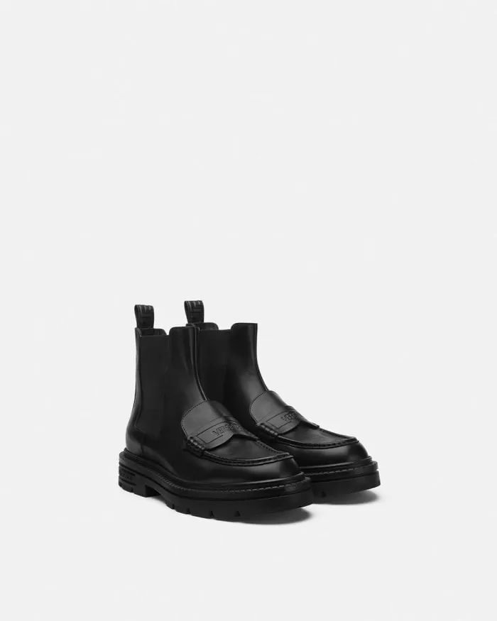 Adriano Loafer Boots Black Men Versace Boots