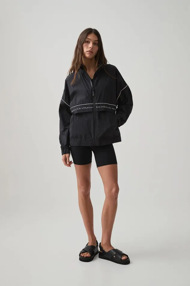 Aje Blazers Jackets and Coats Light Weight Spray Jacket 774 Blackwhite 8211 Women Aje Blazers Jackets and Coats Light Weight Spray Jacket 774 Blackwhite 8211 Women