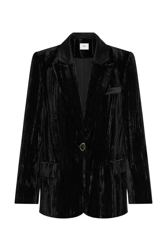 Aje Blazers Jackets and Coats Priscilla Velvet Jacket Black 8211 Women Aje Blazers Jackets and Coats Priscilla Velvet Jacket Black 8211 Women