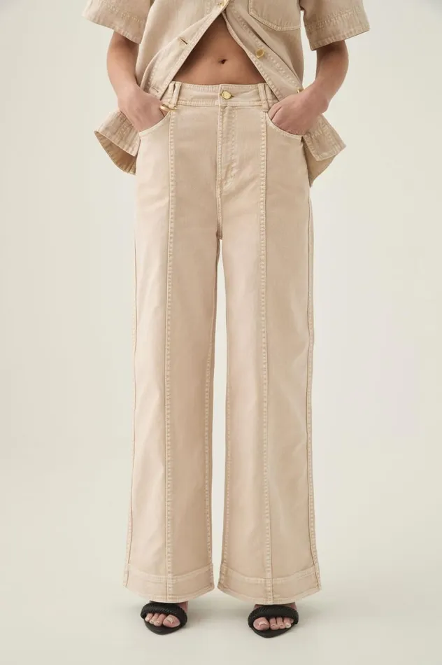 Aje Denim Kya Contrast Wide Leg Jeans Sand Storm Wash 8211 Women Aje Denim Kya Contrast Wide Leg Jeans Sand Storm Wash 8211 Women