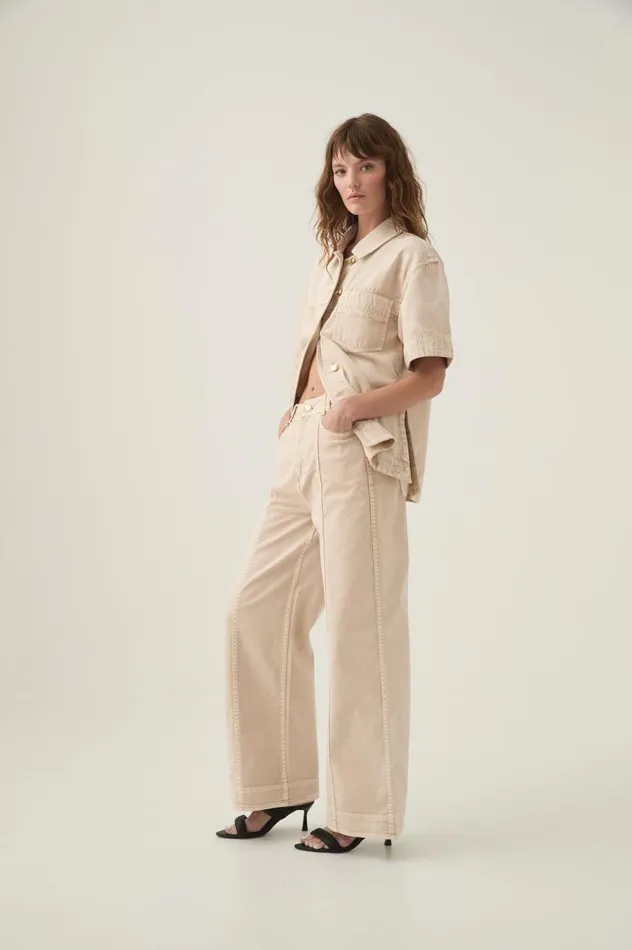 Aje Denim Kya Contrast Wide Leg Jeans Sand Storm Wash 8211 Women Aje Denim Kya Contrast Wide Leg Jeans Sand Storm Wash 8211 Women