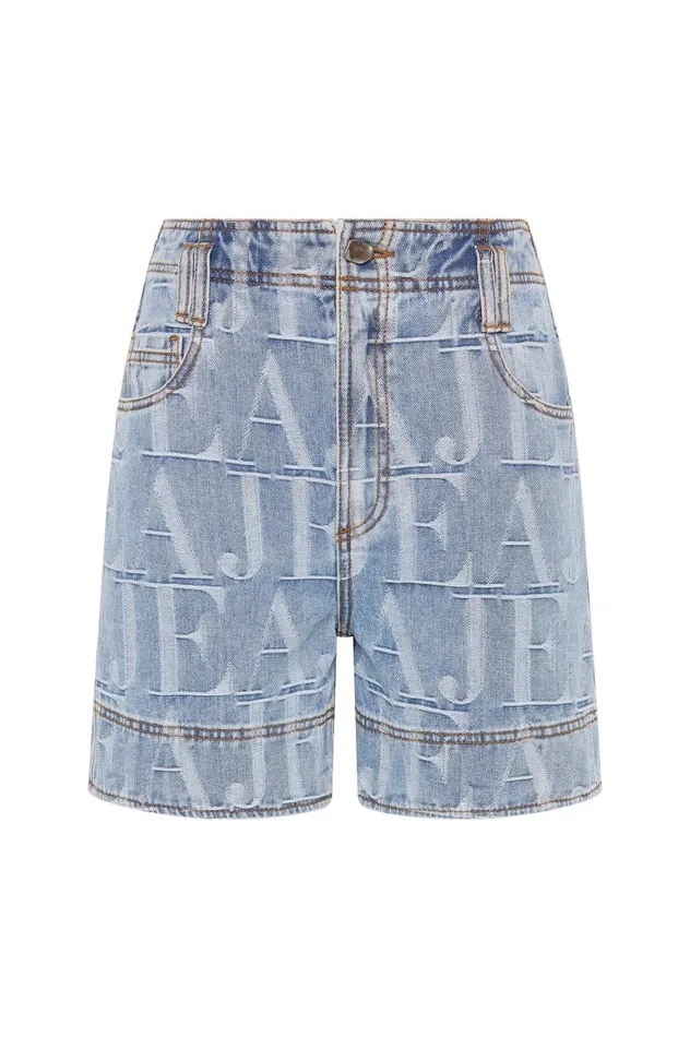 Aje Denim Nostalgia Jacquard Denim Short Coastal Logo Wash 8211 Women Aje Denim Nostalgia Jacquard Denim Short Coastal Logo Wash 8211 Women