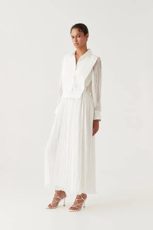 Aje Dresses Aeriel Bib Front Maxi Dress Ivory 8211 Women Aje Dresses Aeriel Bib Front Maxi Dress Ivory 8211 Women