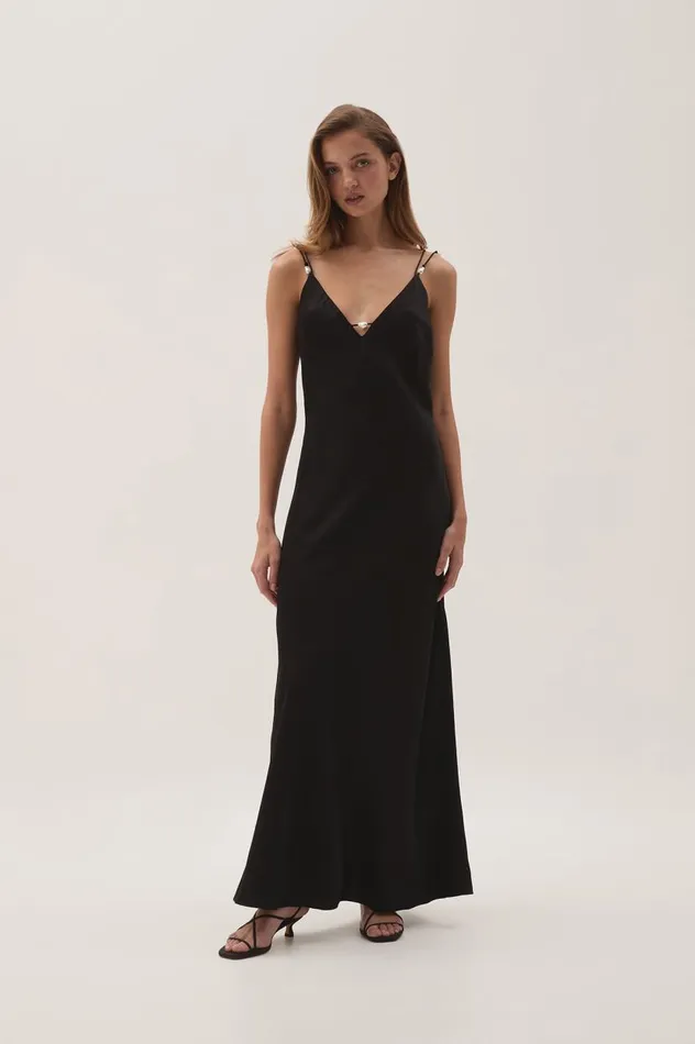 Aje Dresses Agate Crossback Midi Dress Black 8211 Women Aje Dresses Agate Crossback Midi Dress Black 8211 Women