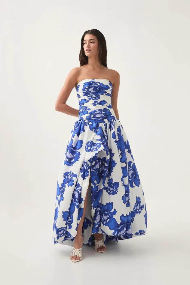 Aje Dresses Behold Maxi Dress Boldly Blooming Cobalt 8211 Women
