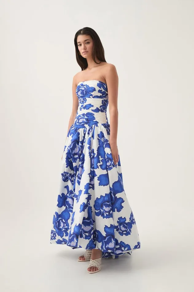 Aje Dresses Behold Maxi Dress Boldly Blooming Cobalt 8211 Women