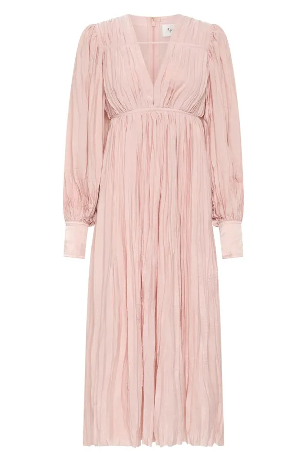 Aje Dresses Catalyst Pleated Midi Dress Blush Pink 8211 Women