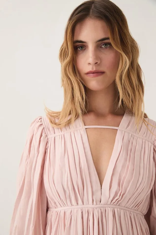 Aje Dresses Catalyst Pleated Midi Dress Blush Pink 8211 Women