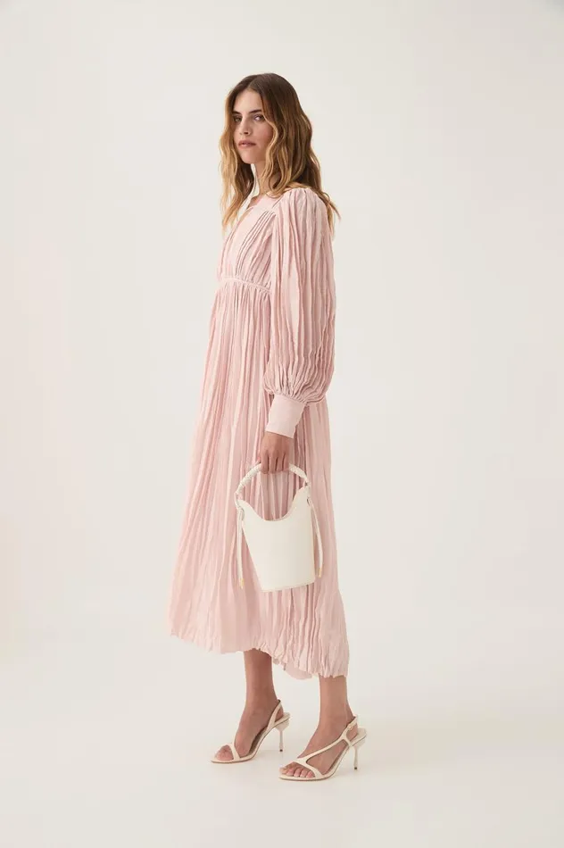 Aje Dresses Catalyst Pleated Midi Dress Blush Pink 8211 Women