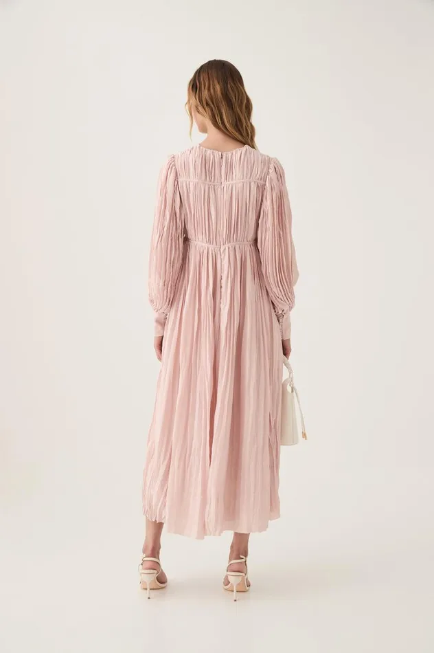 Aje Dresses Catalyst Pleated Midi Dress Blush Pink 8211 Women