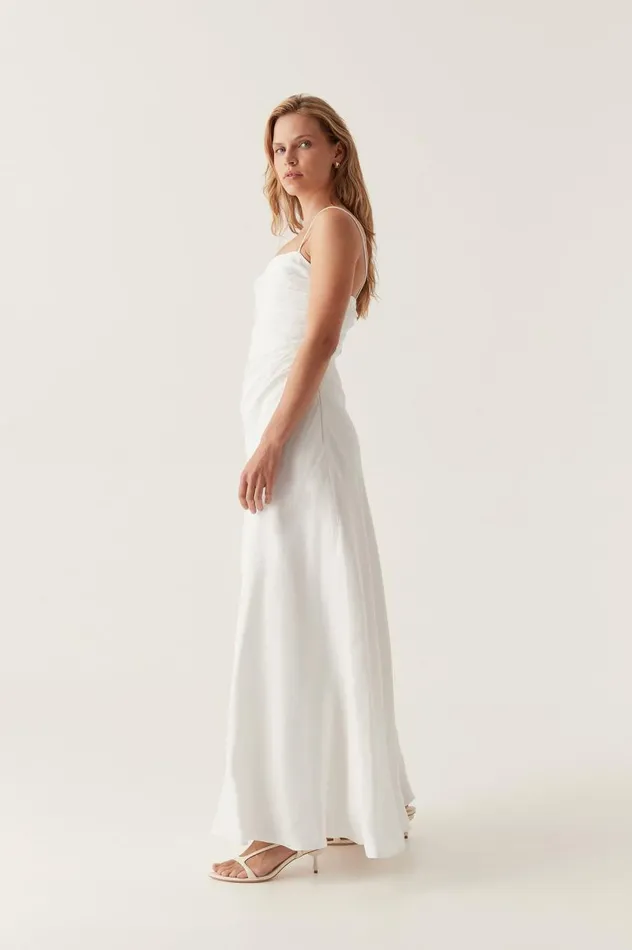 Aje Dresses Clarice Draped Maxi Dress Ivory 8211 Women Aje Dresses Clarice Draped Maxi Dress Ivory 8211 Women