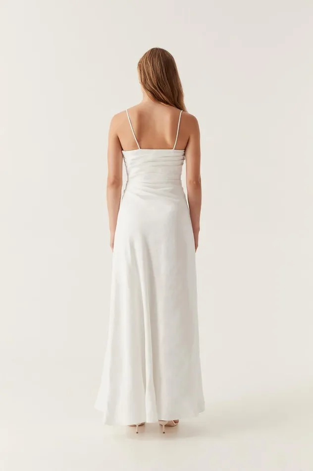 Aje Dresses Clarice Draped Maxi Dress Ivory 8211 Women Aje Dresses Clarice Draped Maxi Dress Ivory 8211 Women
