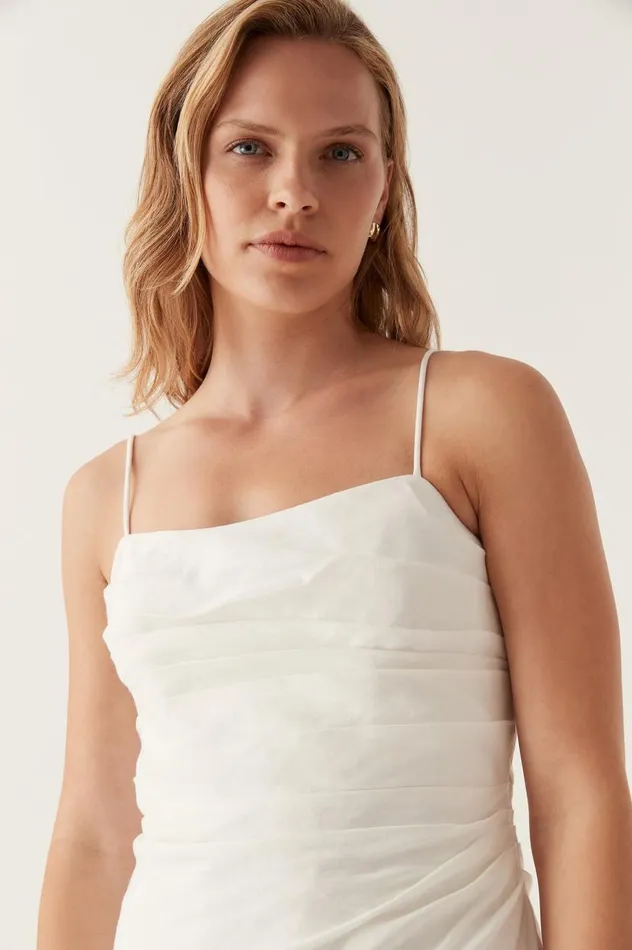 Aje Dresses Clarice Draped Mini Slip Dress Ivory 8211 Women Aje Dresses Clarice Draped Mini Slip Dress Ivory 8211 Women