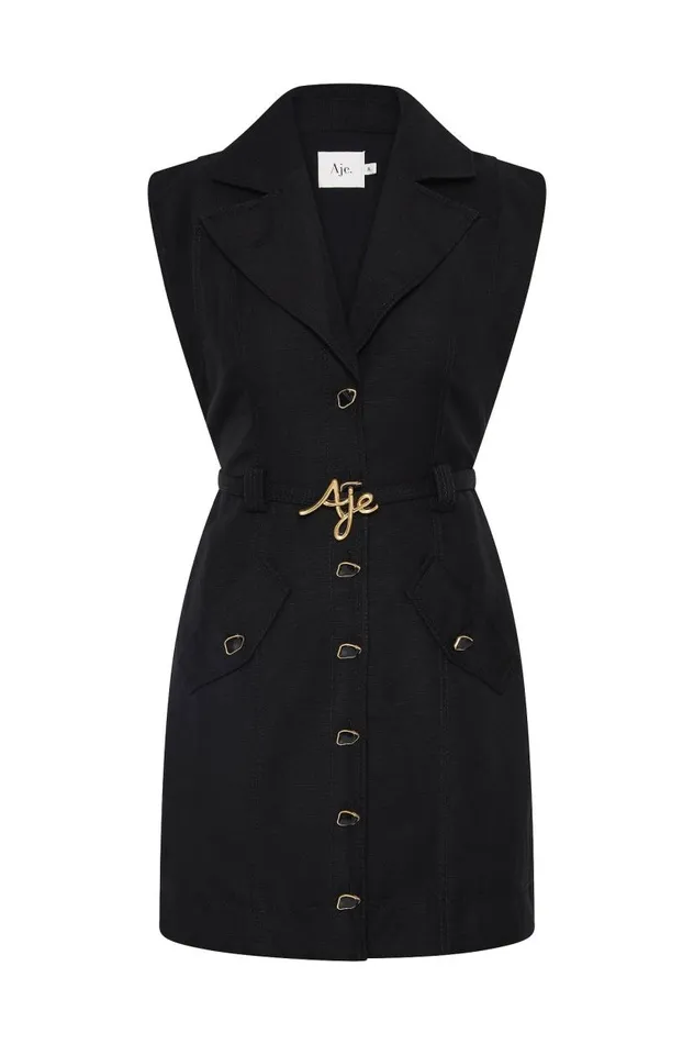 Aje Dresses Desiree Utility Mini Dress Black 8211 Women