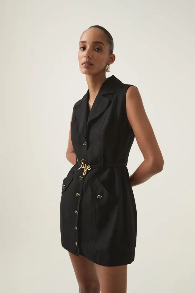 Aje Dresses Desiree Utility Mini Dress Black 8211 Women
