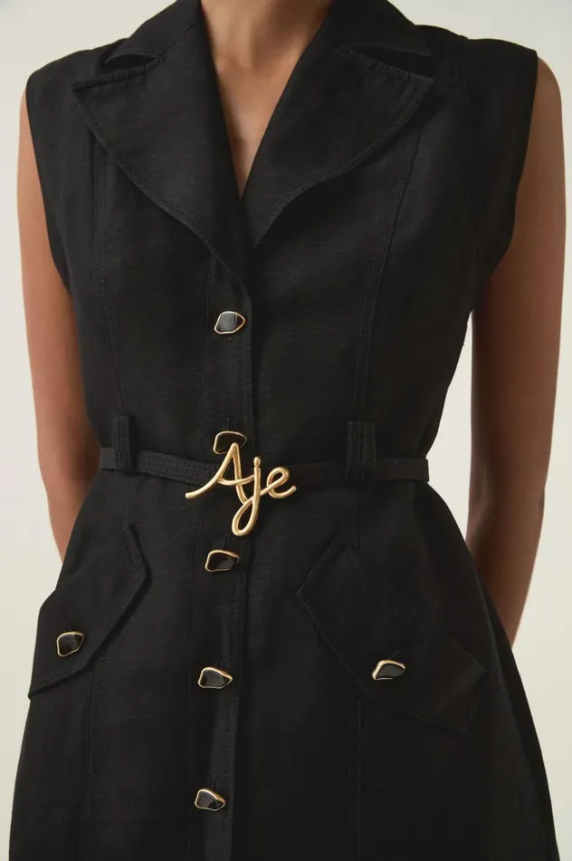 Aje Dresses Desiree Utility Mini Dress Black 8211 Women