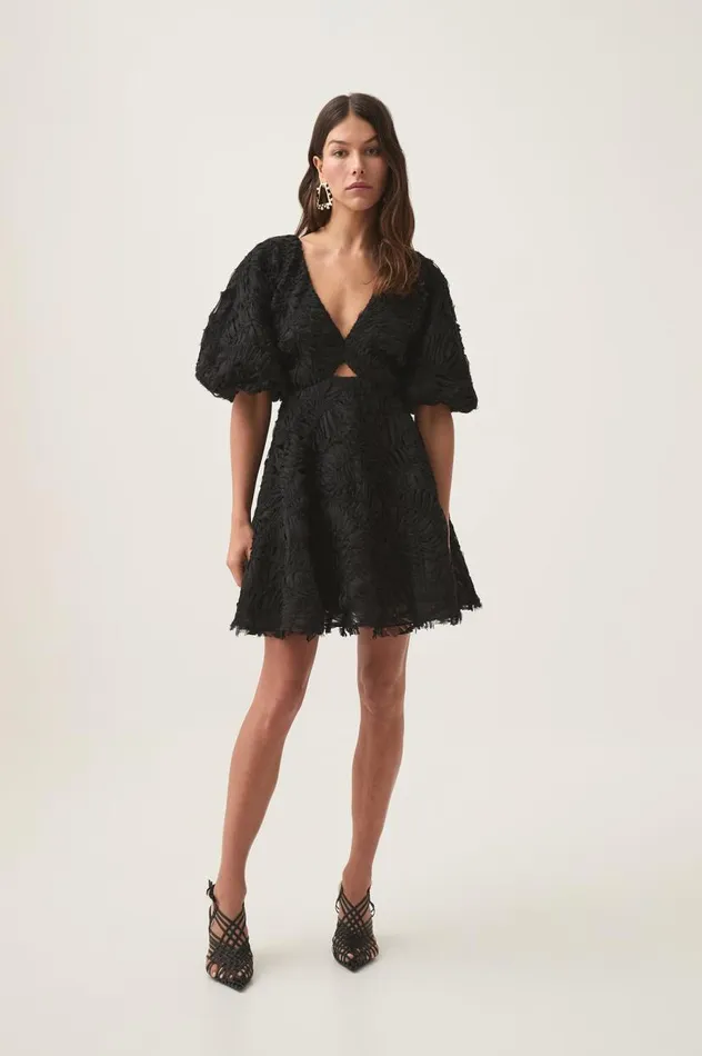 Aje Dresses Florential Mini Swing Dress Black 8211 Women