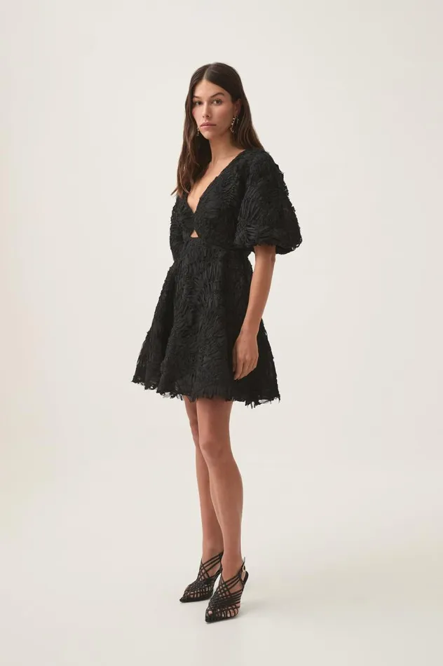 Aje Dresses Florential Mini Swing Dress Black 8211 Women