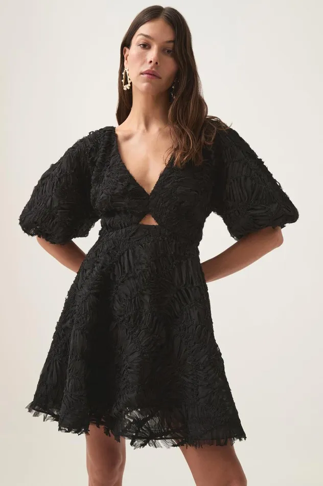 Aje Dresses Florential Mini Swing Dress Black 8211 Women
