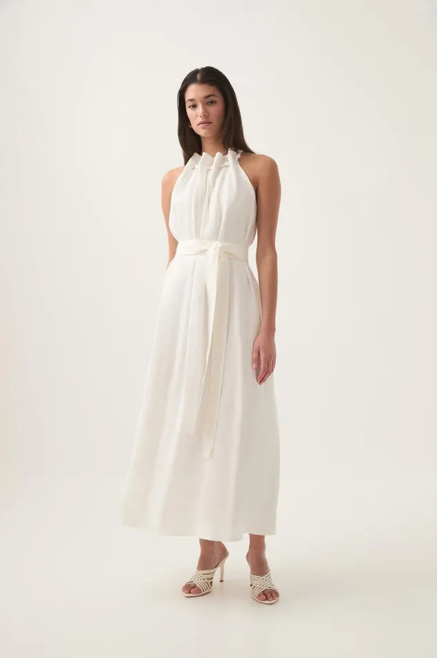 Aje Dresses Mariel Trapeze Midi Dress Ivory 8211 Women