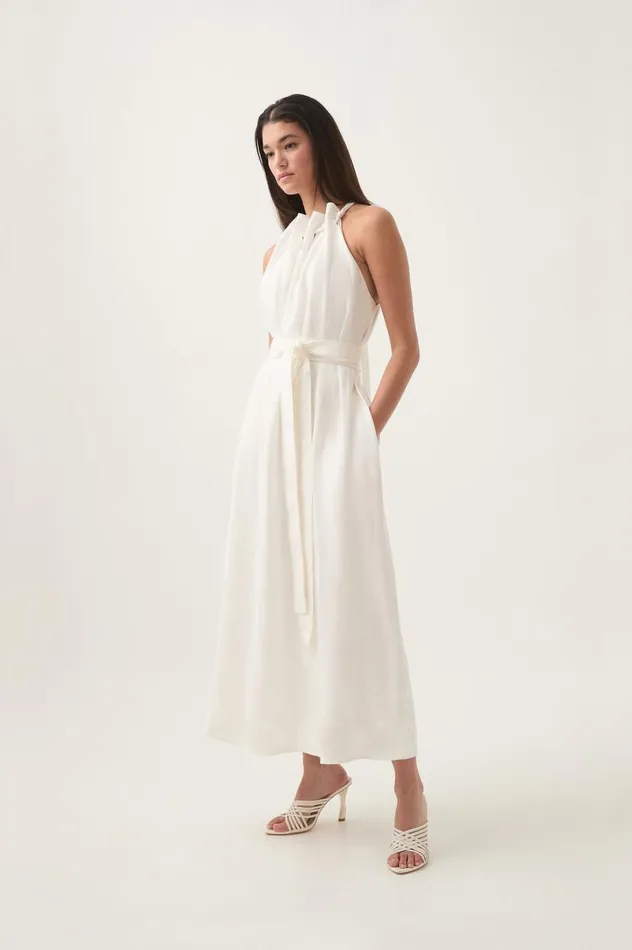 Aje Dresses Mariel Trapeze Midi Dress Ivory 8211 Women Aje Dresses Mariel Trapeze Midi Dress Ivory 8211 Women