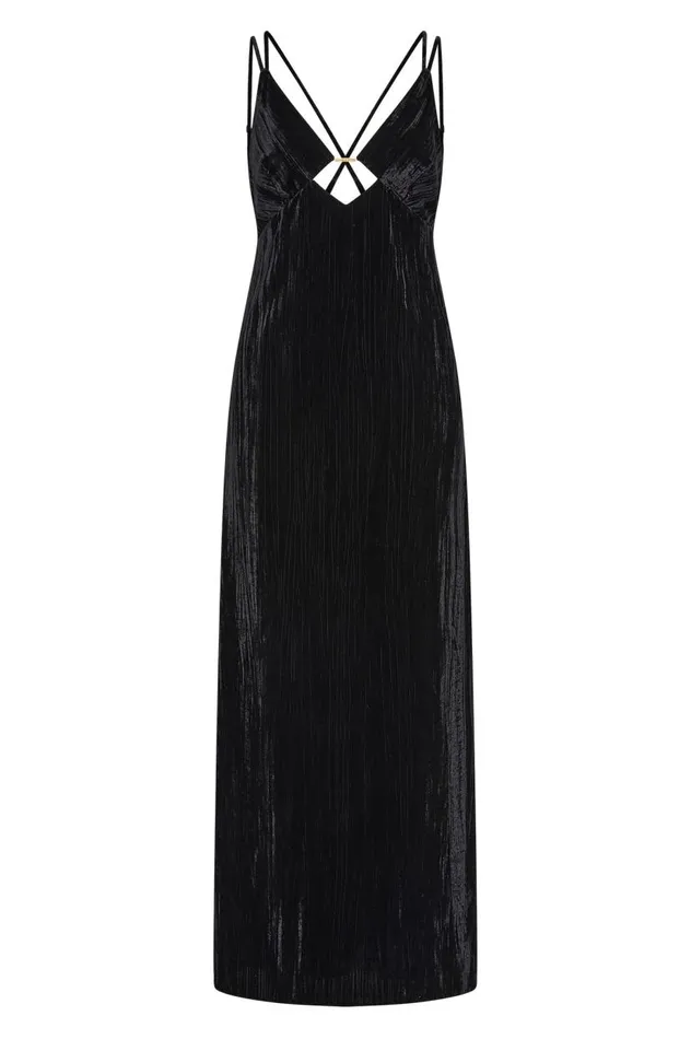 Aje Dresses Moonbow Velvet Maxi Dress Black 8211 Women Aje Dresses Moonbow Velvet Maxi Dress Black 8211 Women