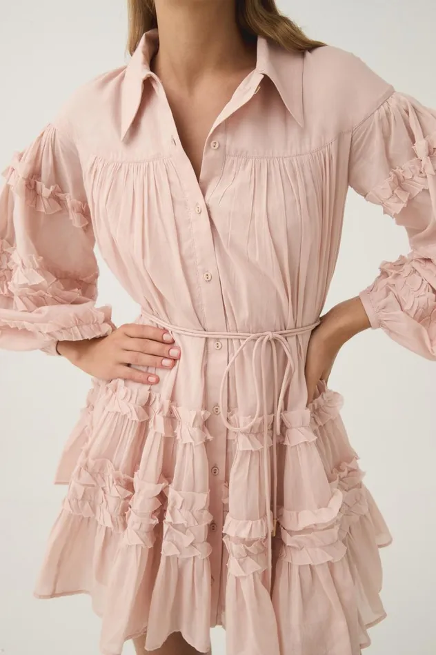 Aje Dresses Pastiche Tiered Mini Dress Blush Pink 8211 Women