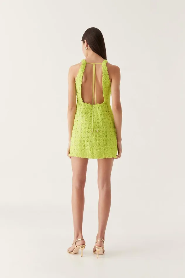 Aje Dresses Quintette Textured Mini Dress Light Lime Green 8211 Women
