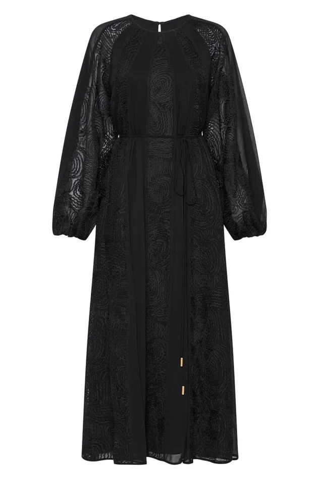 Aje Dresses Soleil Blouson Lace Midi Dress Black 8211 Women Aje Dresses Soleil Blouson Lace Midi Dress Black 8211 Women